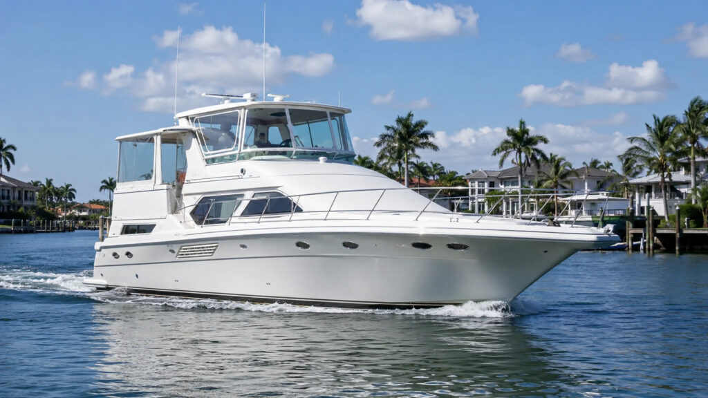 sea ray 420 motor yacht running hero 01