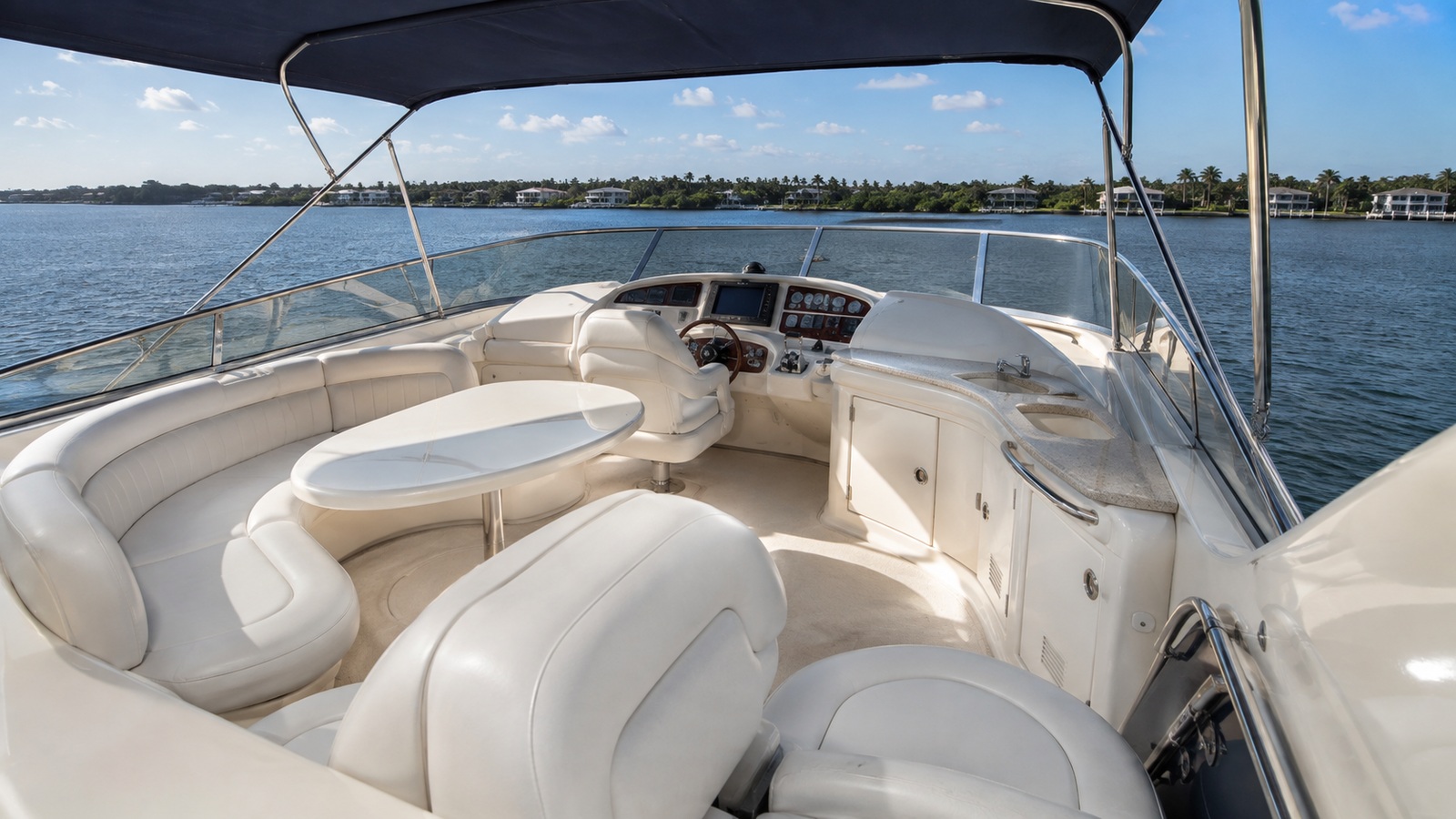 sea ray 420 sedan bridge bridge seating 08