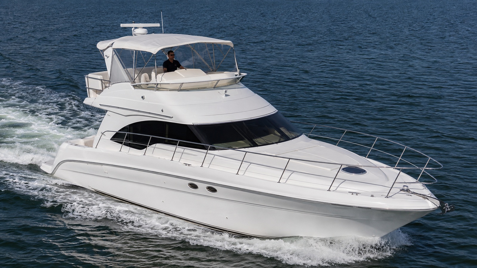 sea ray 420 sedan bridge elevated exterior 06