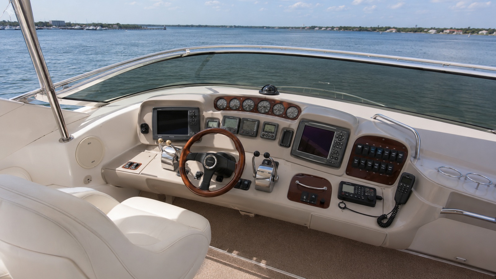 sea ray 420 sedan bridge flybridge helm 07