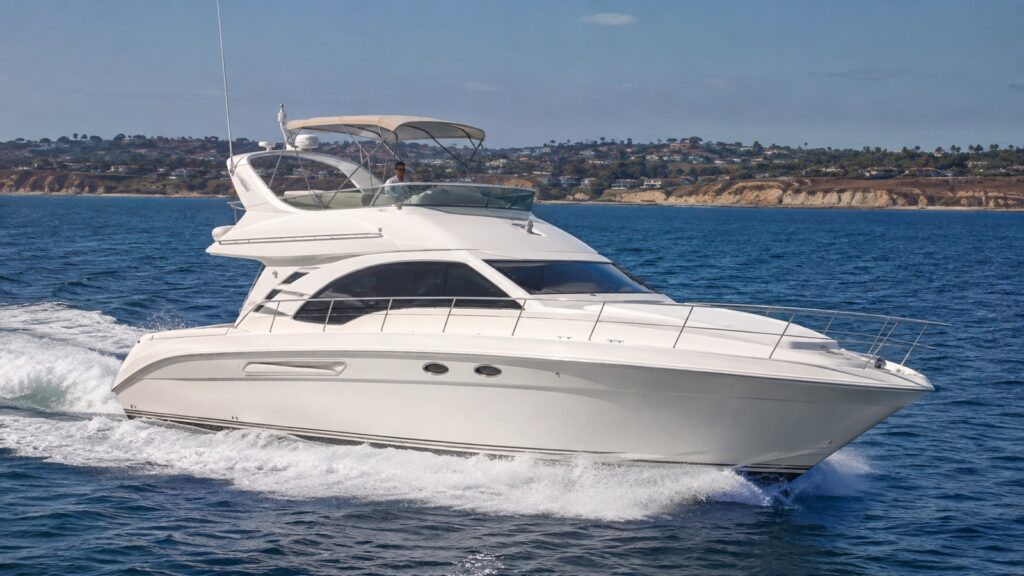 sea ray 420 sedan bridge running hero 01