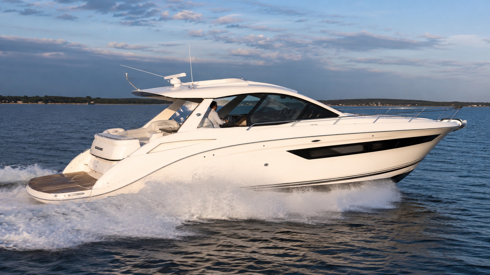 sea ray 420 sport yacht side profile running 04