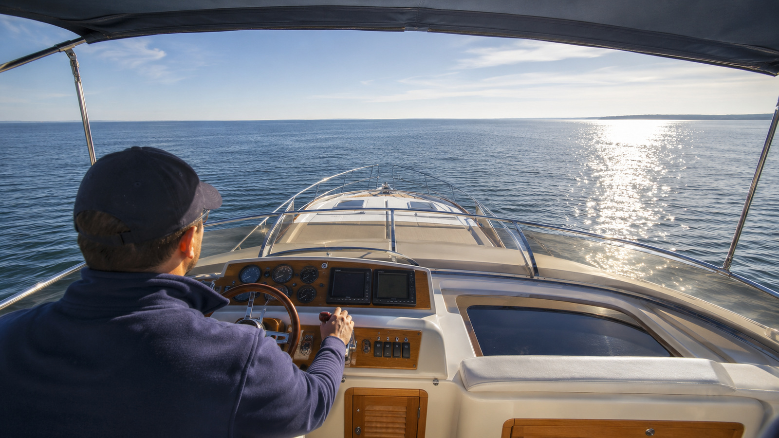 sea ray 440 aft cabin helm running 01