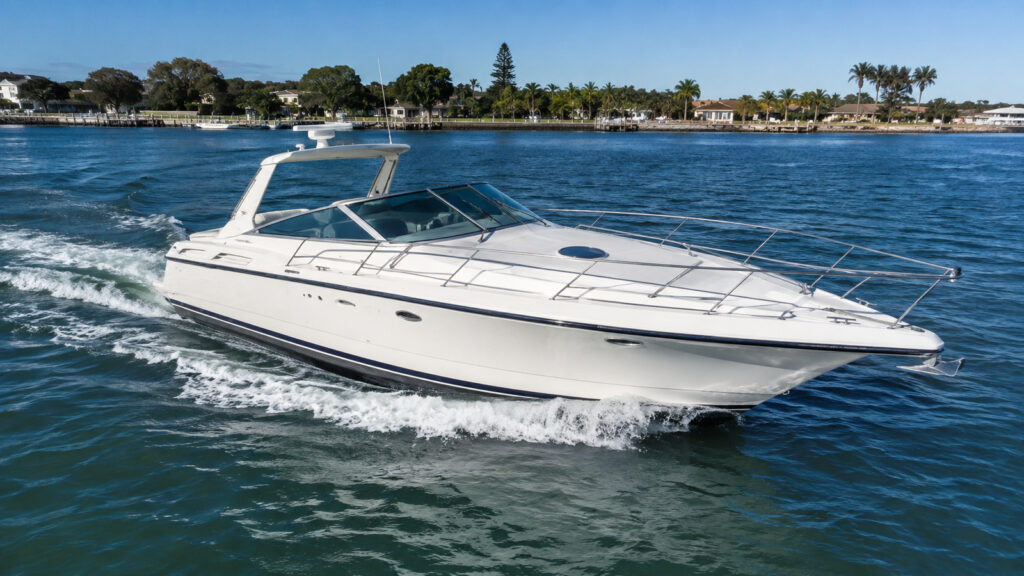 sea ray 440 express cruiser running hero 01