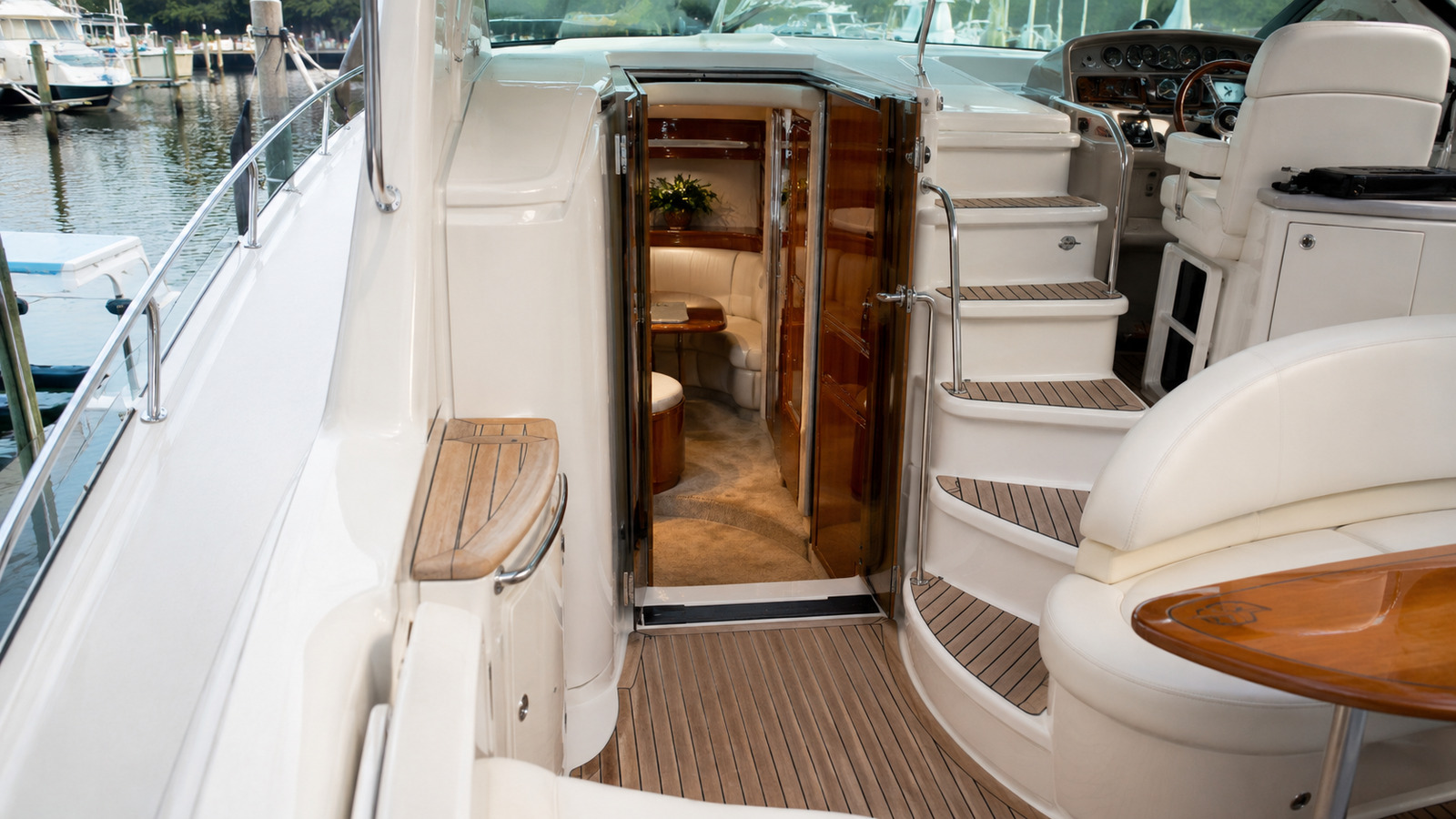 sea ray 450 express cruiser cabin entry 10