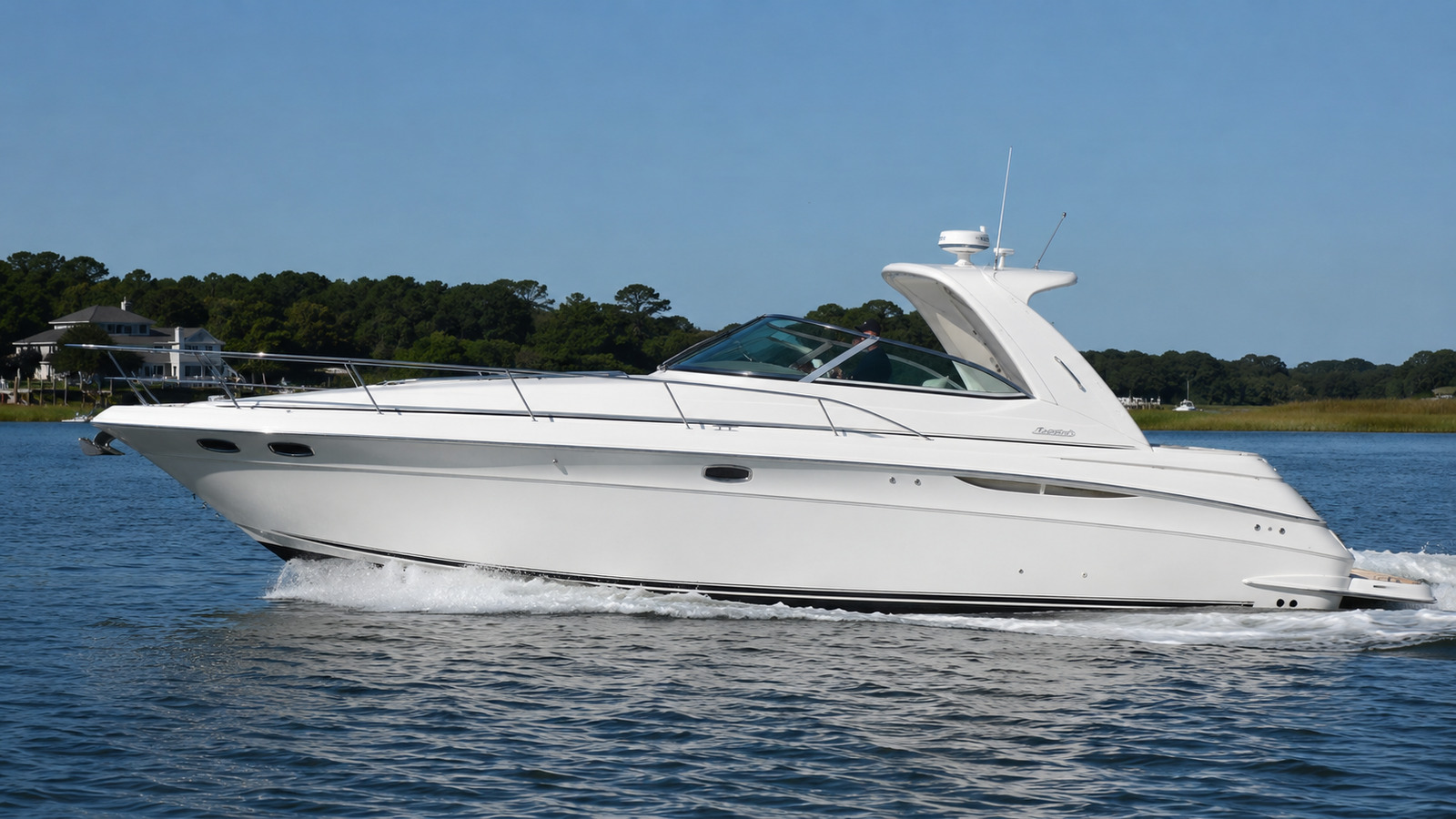 sea ray 450 express cruiser running profile 04