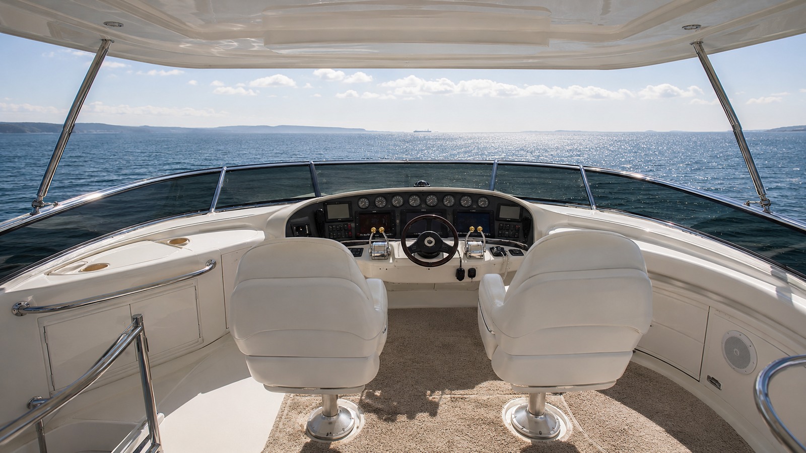 sea ray 450 sedan bridge flybridge helm 08