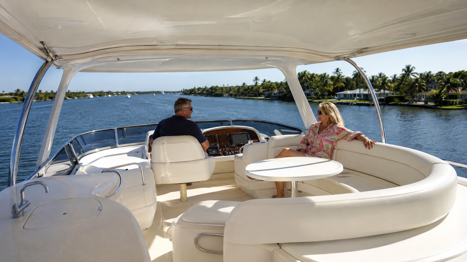 sea ray 450 sedan bridge flybridge lounge 09