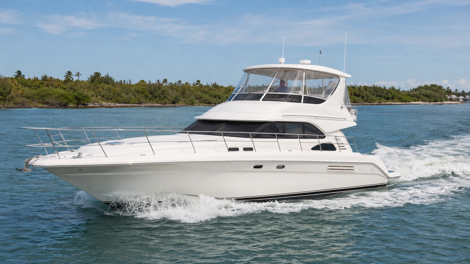 sea ray 450 sedan bridge premium exterior hero 25