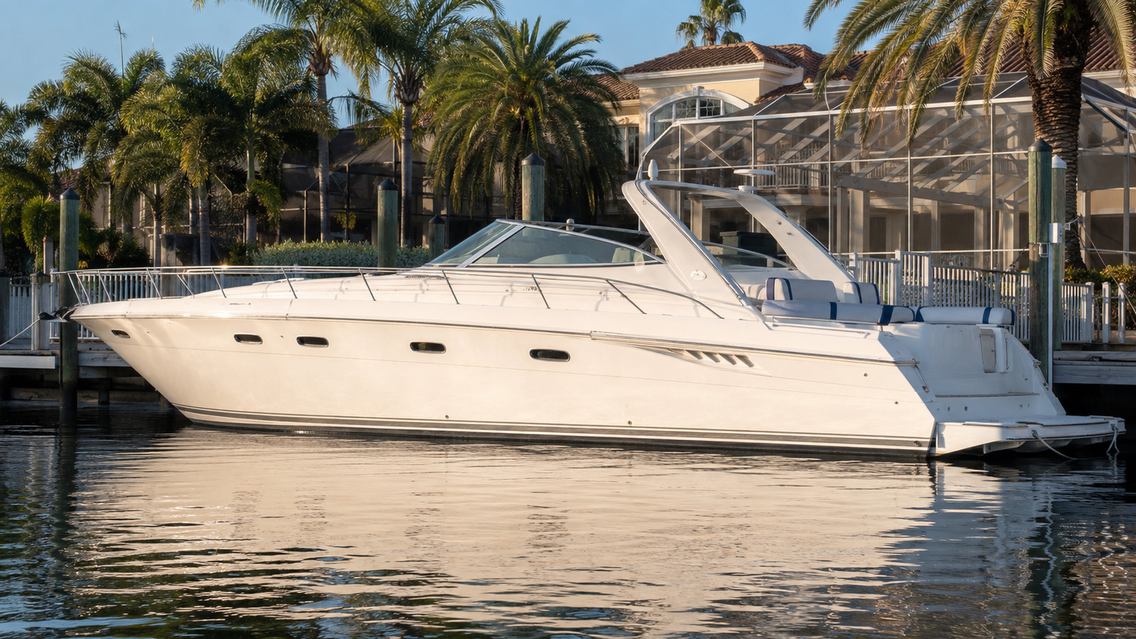sea ray 460 express cruiser dockside profile 05
