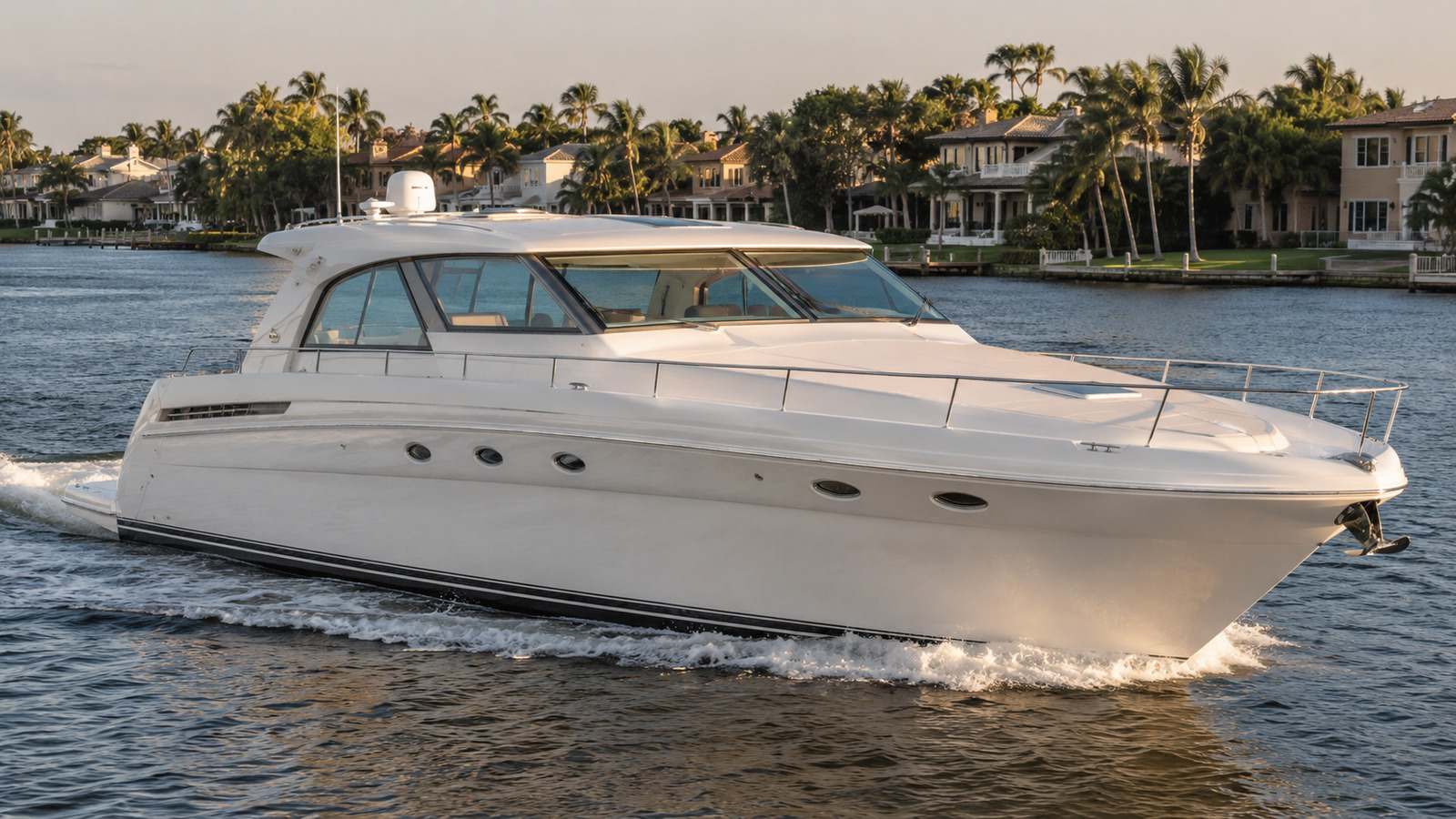 sea ray 500 motor yacht golden hour running 05
