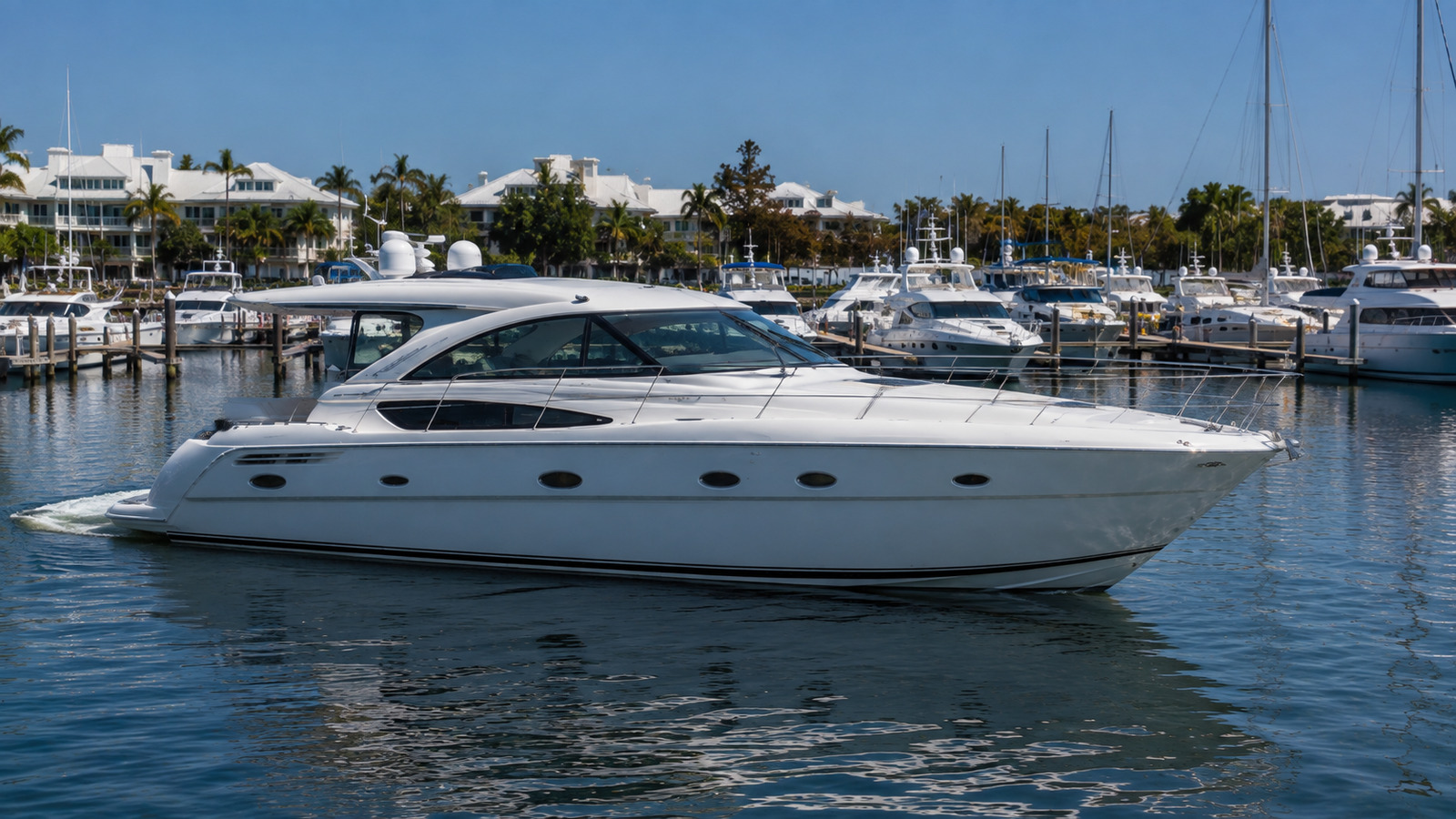 sea ray 520 motor yacht marina arrival 07