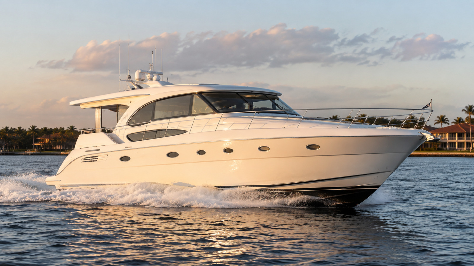 sea ray 550 motor yacht golden hour running 05
