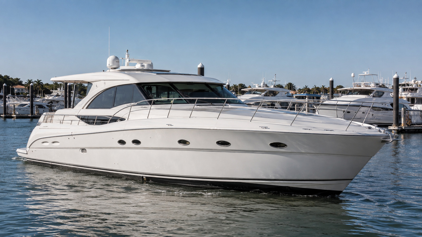 sea ray 550 motor yacht marina arrival 07