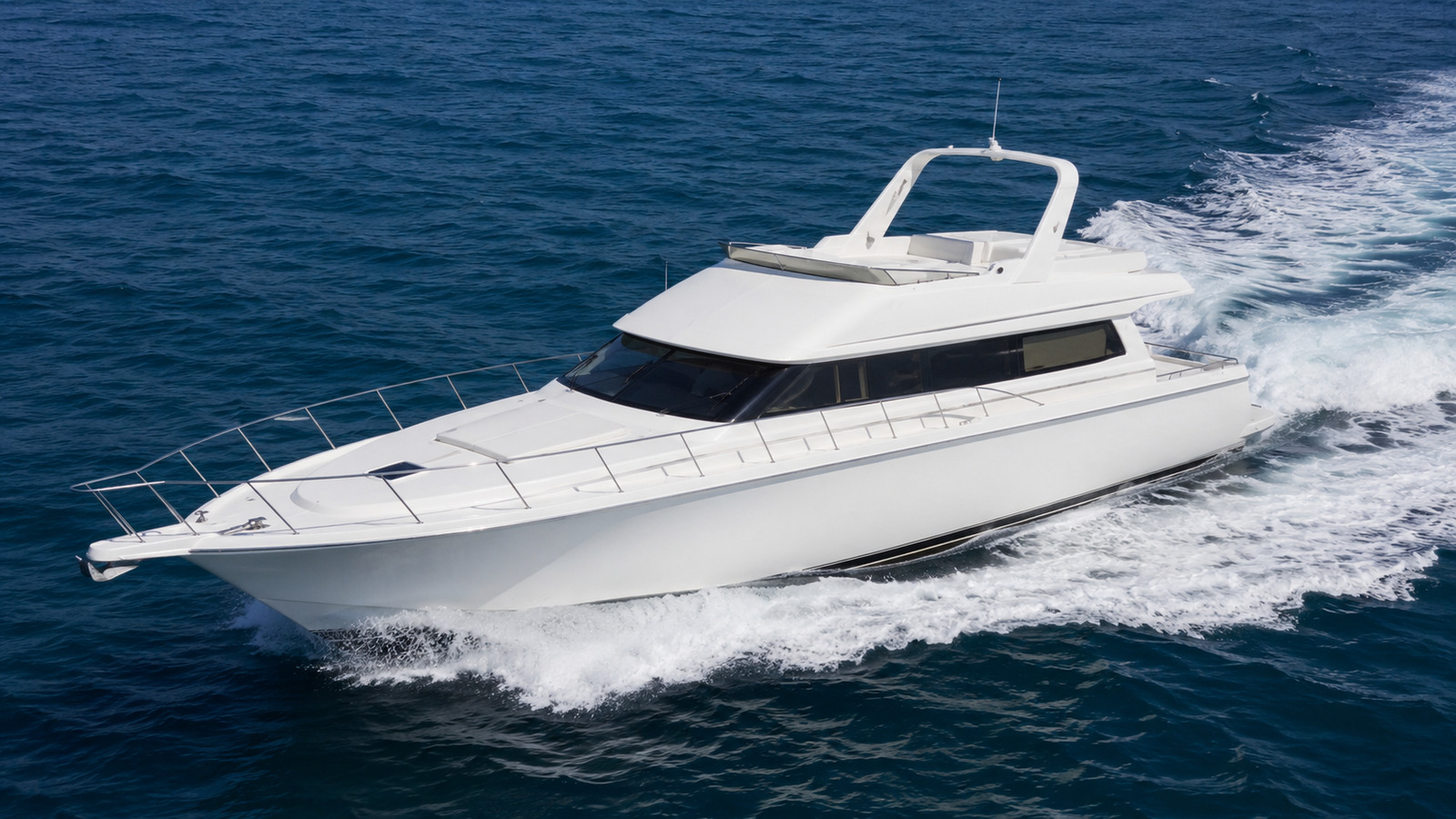 sea ray 550 sedan bridge aerial underway 10