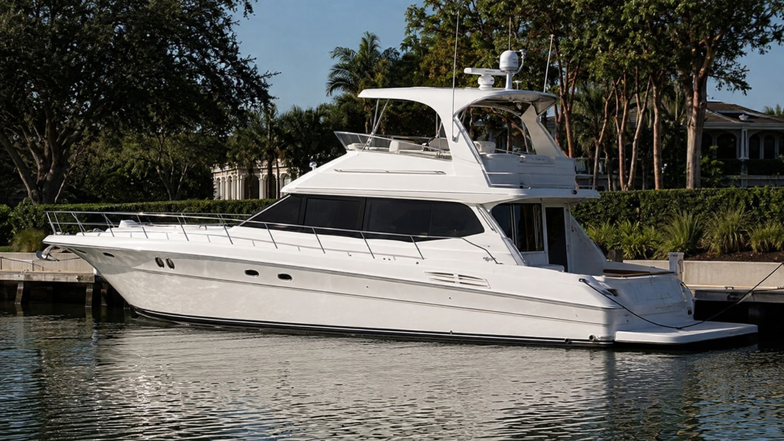 sea ray 550 sedan bridge dockside profile 07