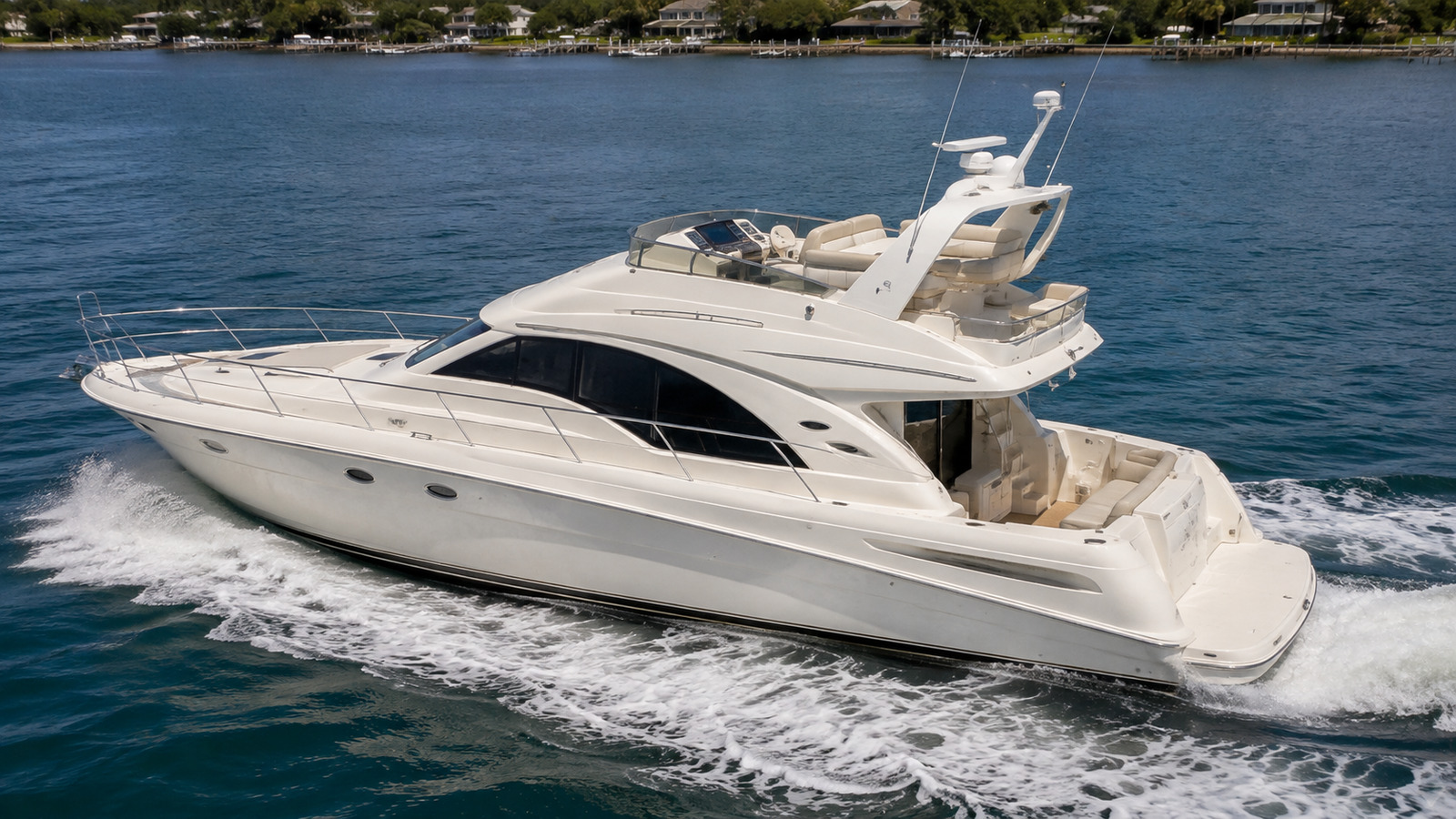 sea ray 580 sedan bridge aerial underway 10