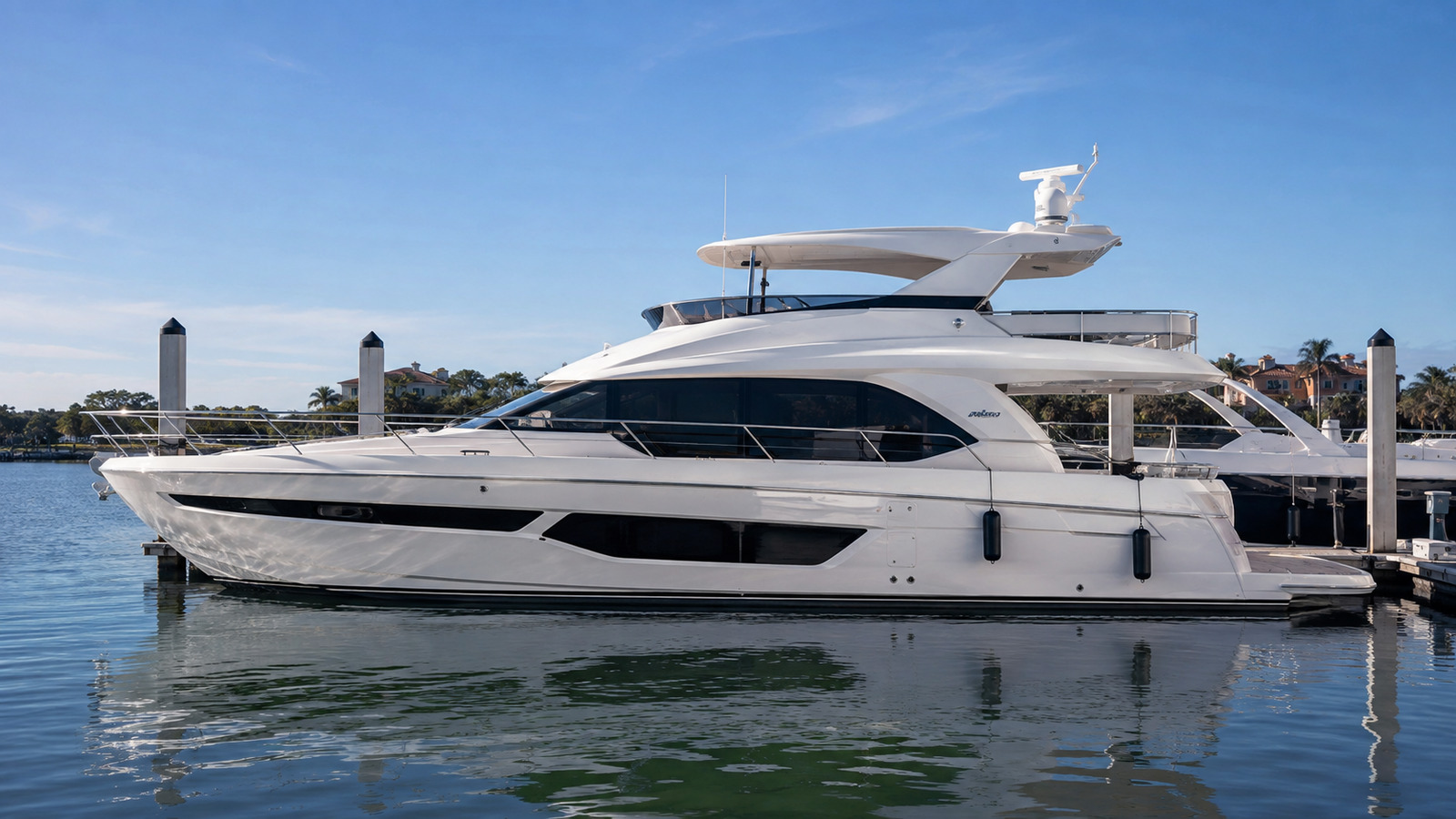 sea ray 610 sedan bridge dockside profile 07