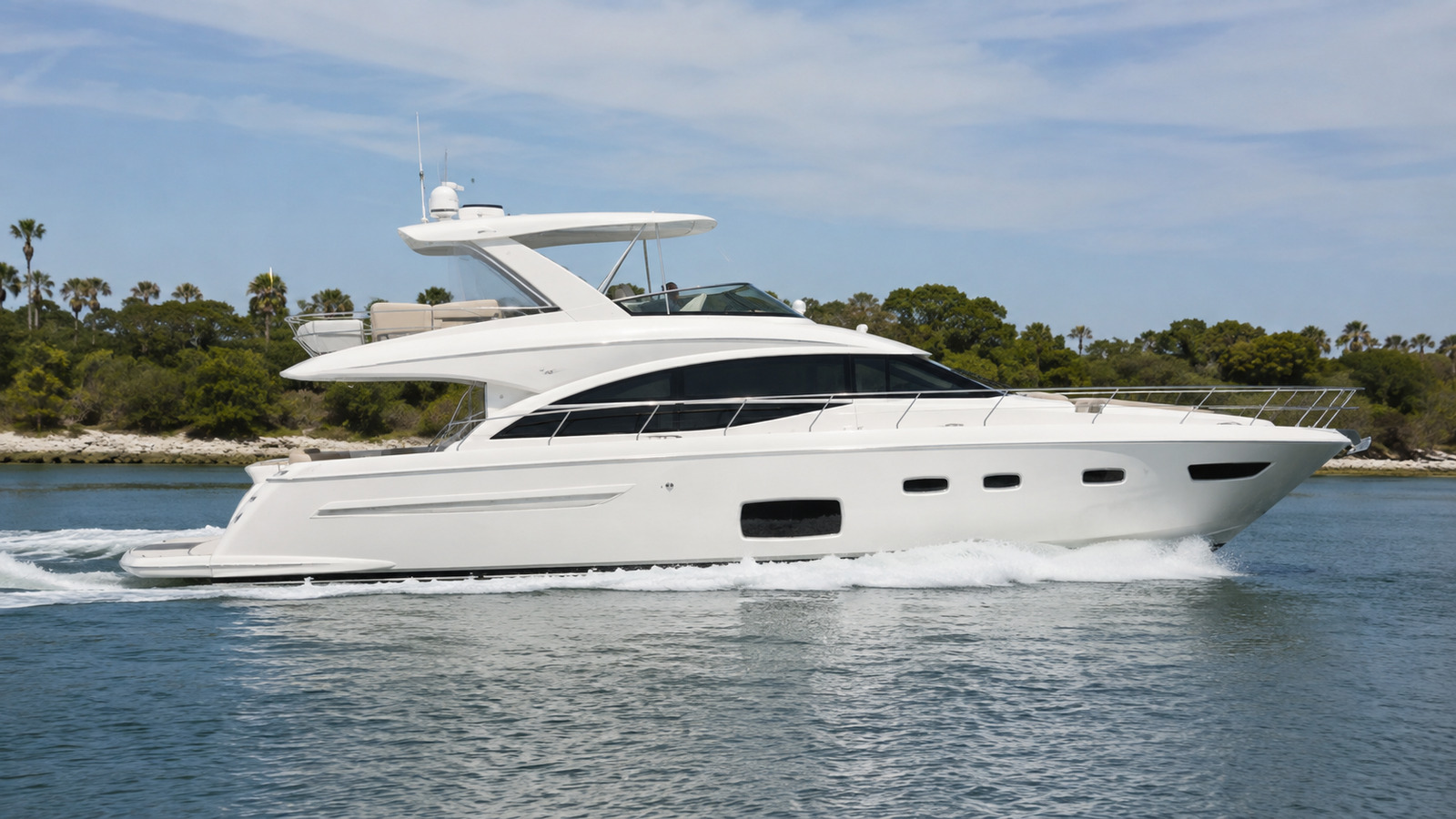 sea ray 610 sedan bridge side profile running 04