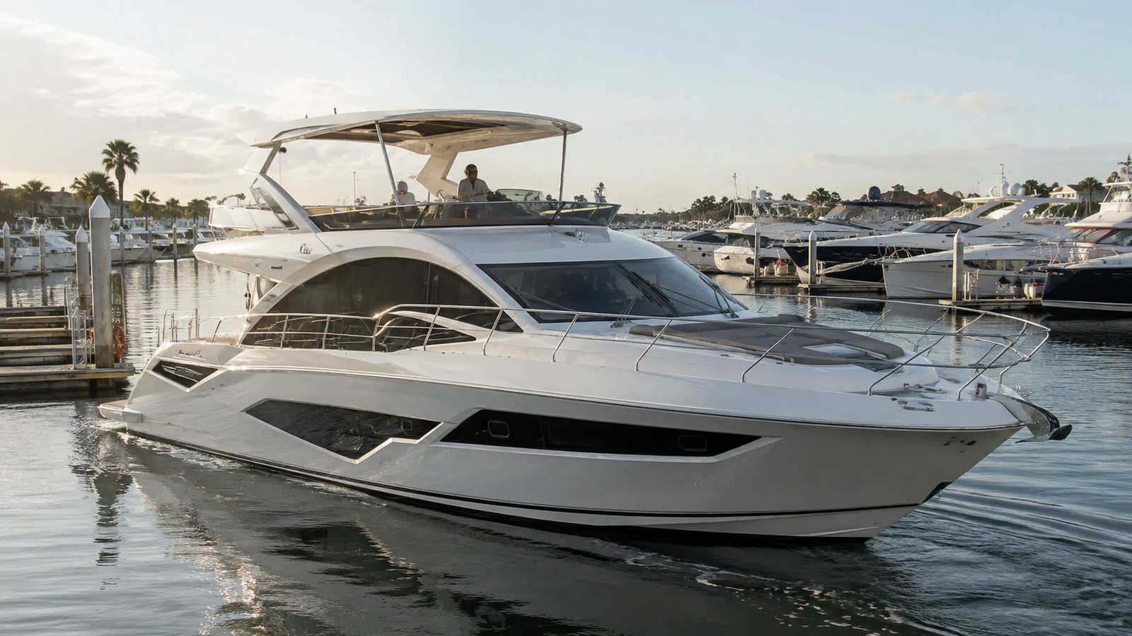 sea ray l590 fly luxury marina arrival 05