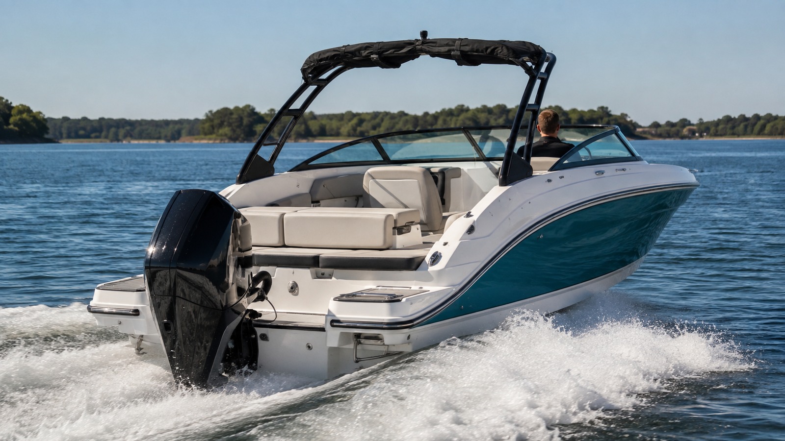 sea ray sdx 230 outboard rear quarter running 03