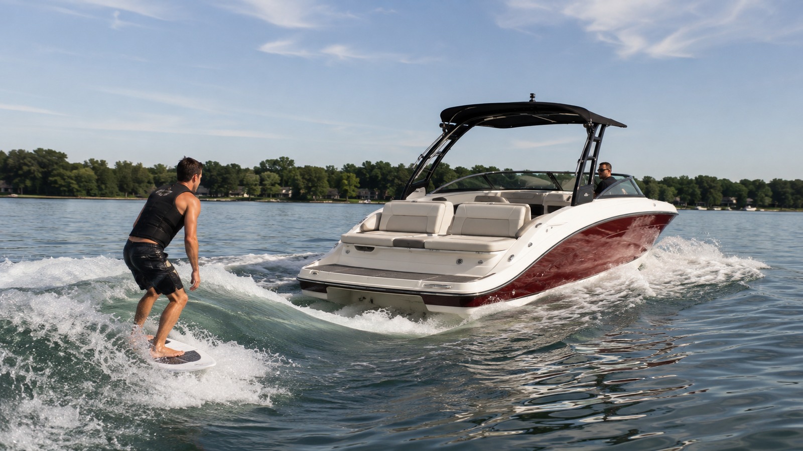 sea ray sdx 230 surf rear quarter surf wake 03
