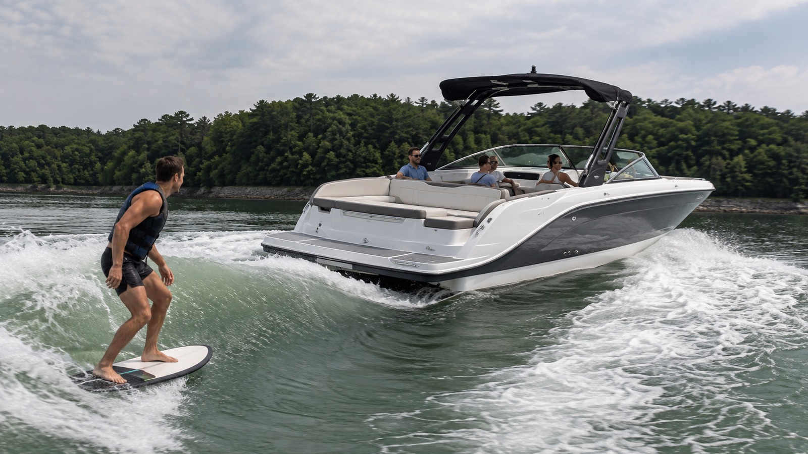 sea ray sdx 250 surf rear quarter surf wake 03