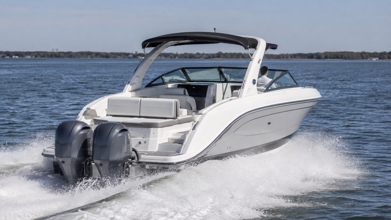 sea ray sdx 290 outboard rear quarter running 03