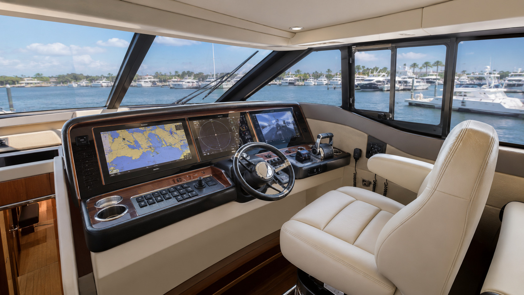 sea ray sedan bridge helm interior 05
