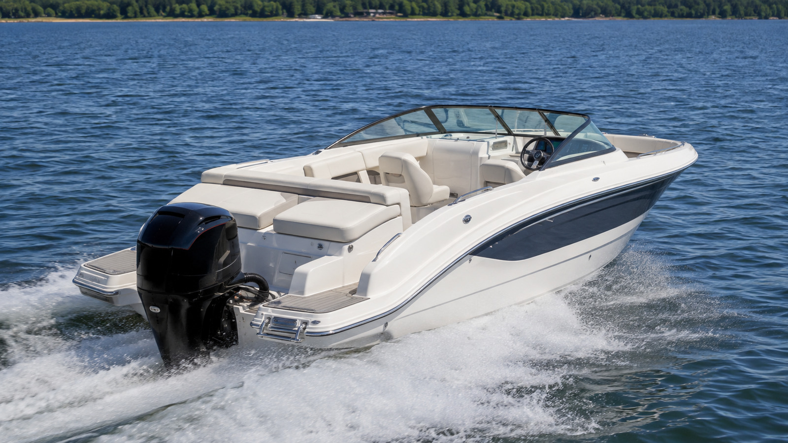 sea ray slx 260 outboard rear quarter running 03
