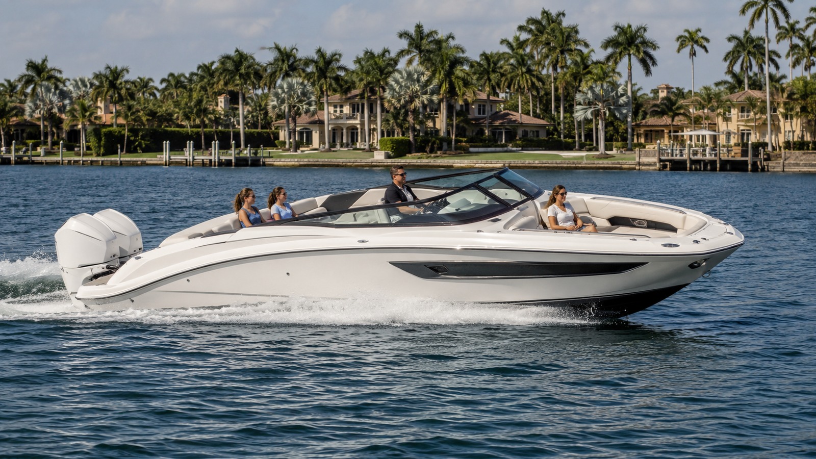 sea ray slx 310 outboard side profile running 04