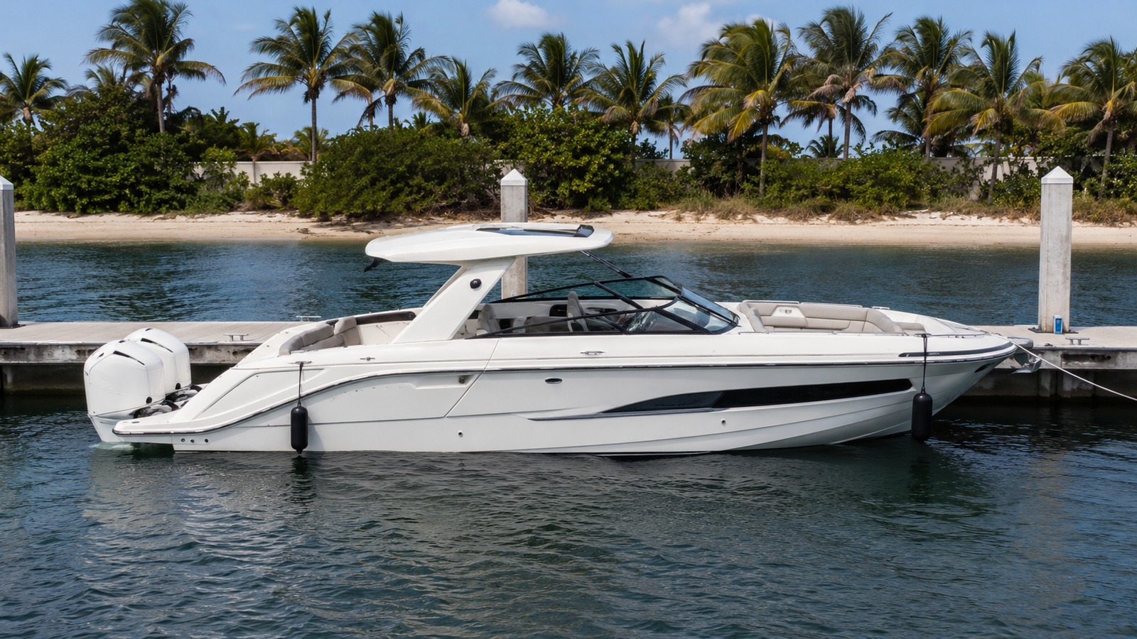 sea ray slx 350 outboard dockside profile 05