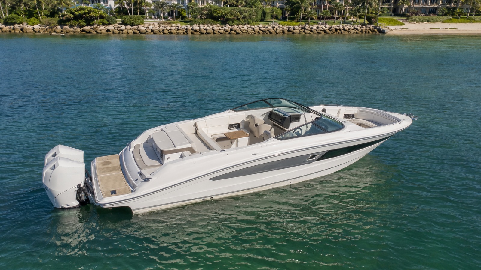 sea ray slx 350 outboard elevated exterior 06