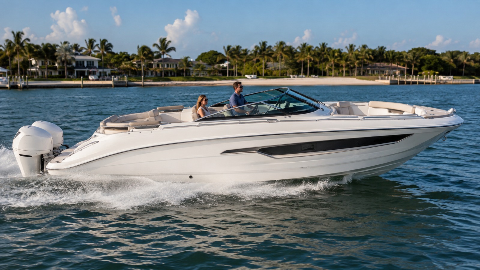 sea ray slx 350 outboard side profile running 04