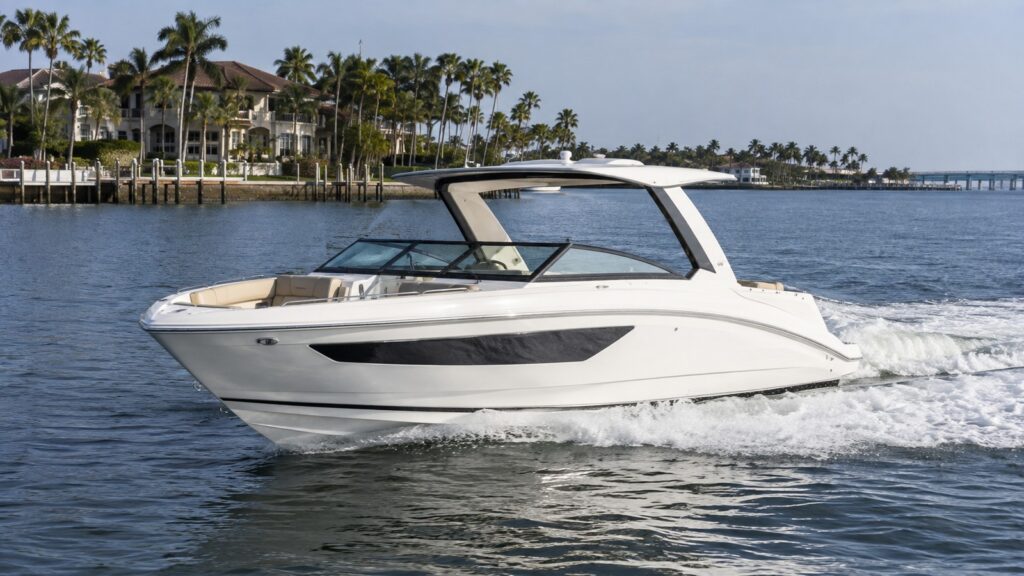sea ray slx 350 running hero 01
