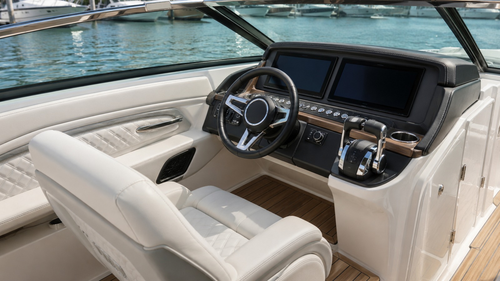 sea ray slx 360 outboard helm detail 09