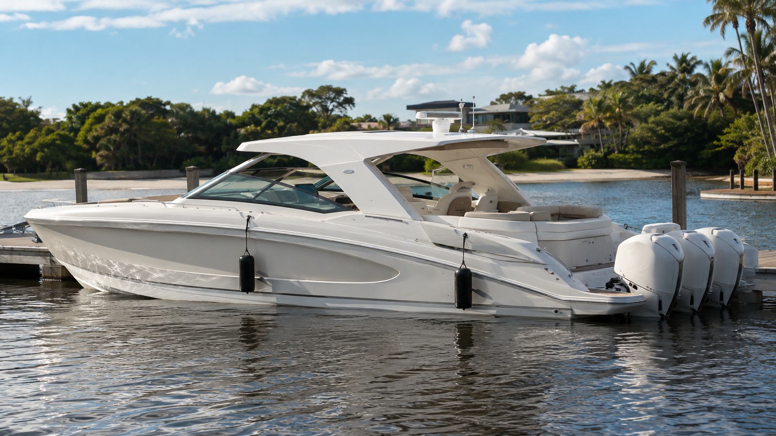 sea ray slx 400 outboard dockside profile 05
