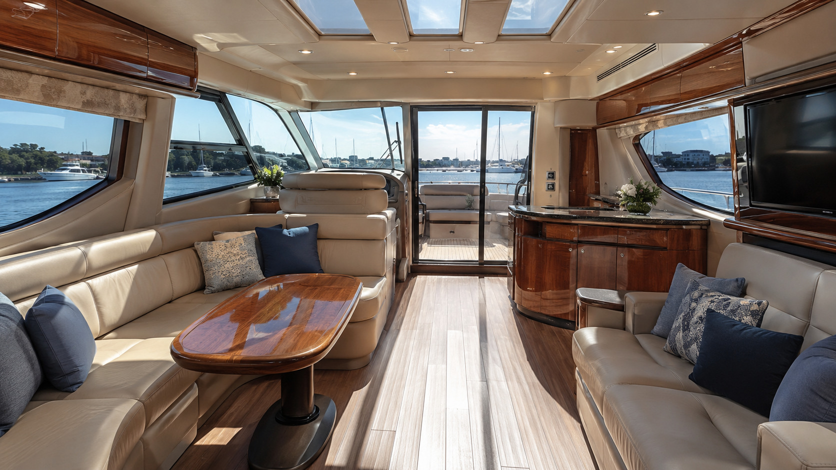 sea ray sport yacht salon interior 06