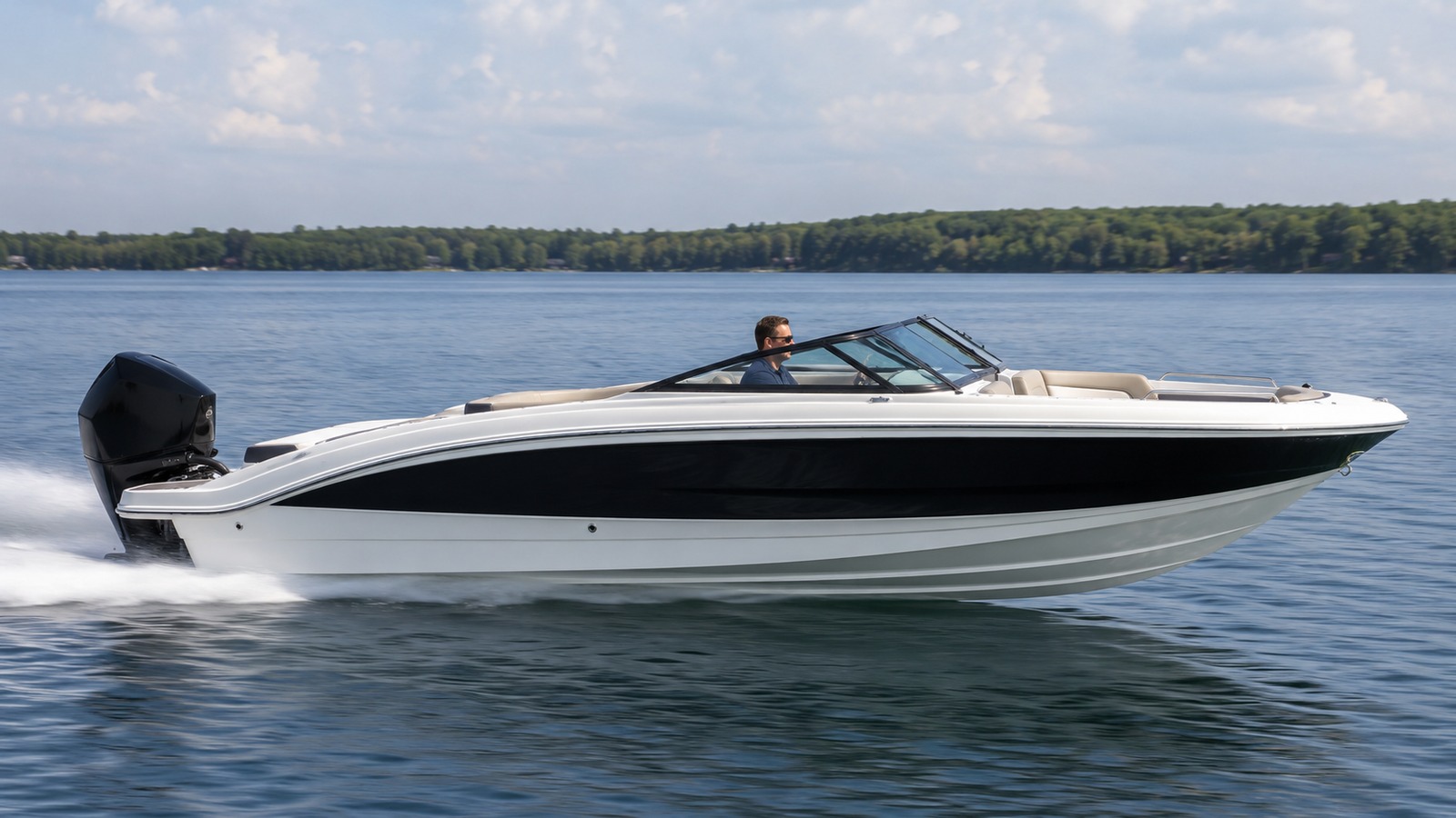 sea ray spx 230 outboard side profile running 04