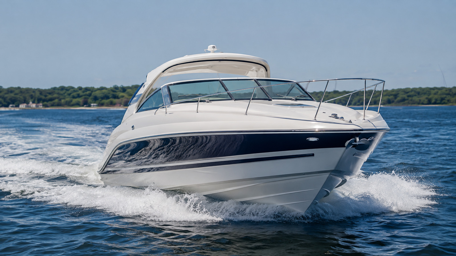 sea ray sun sport 320 bow on cruising 18