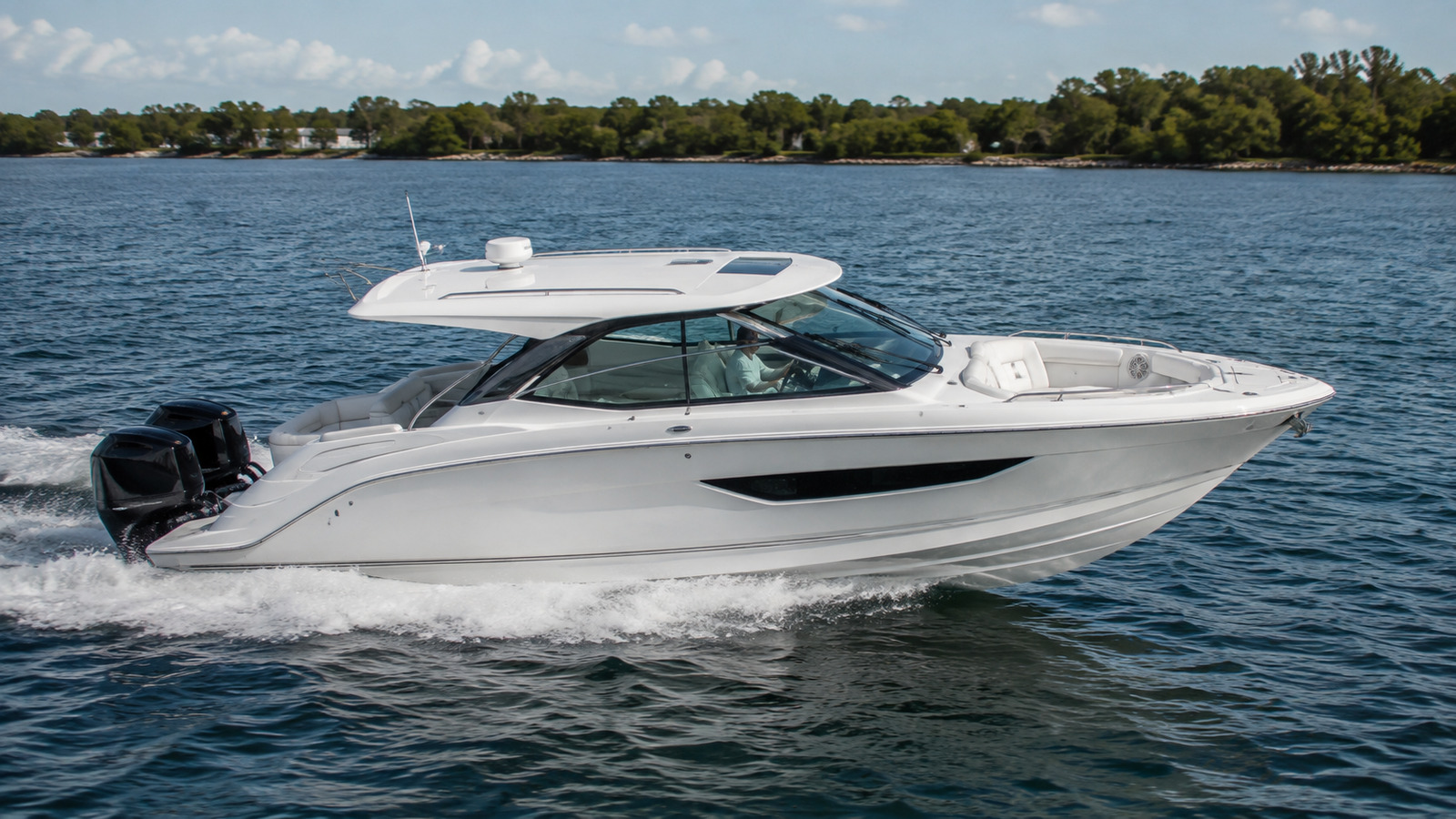sea ray sundancer 320 outboard side profile running 04