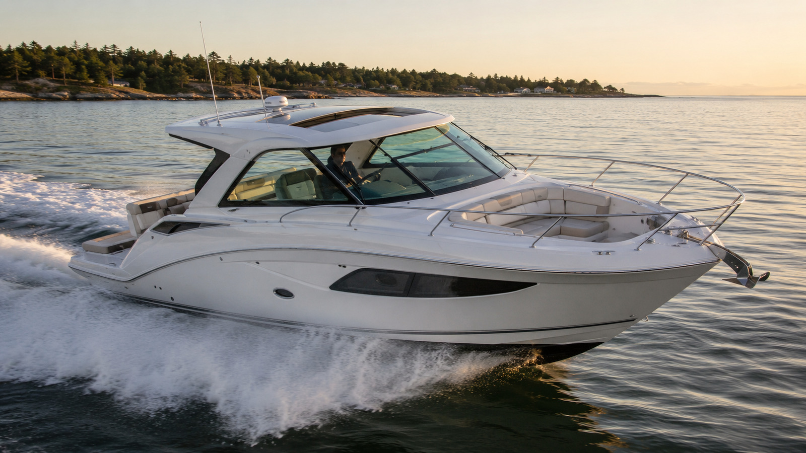sea ray sundancer 370 front quarter running 02