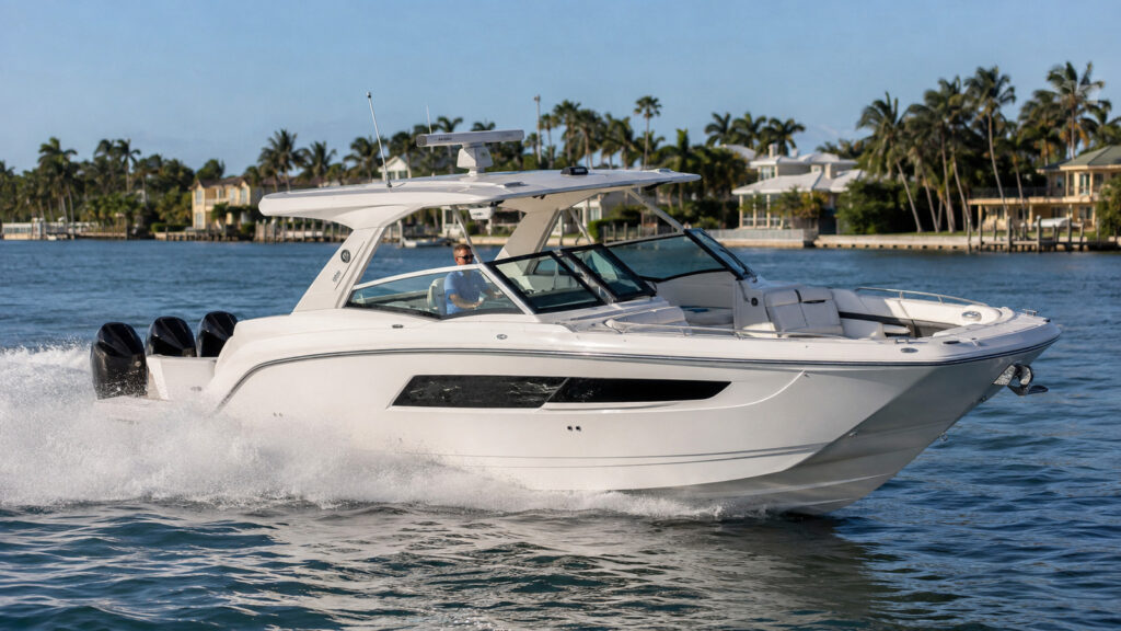 sea ray sundancer 370 outboard running hero 01