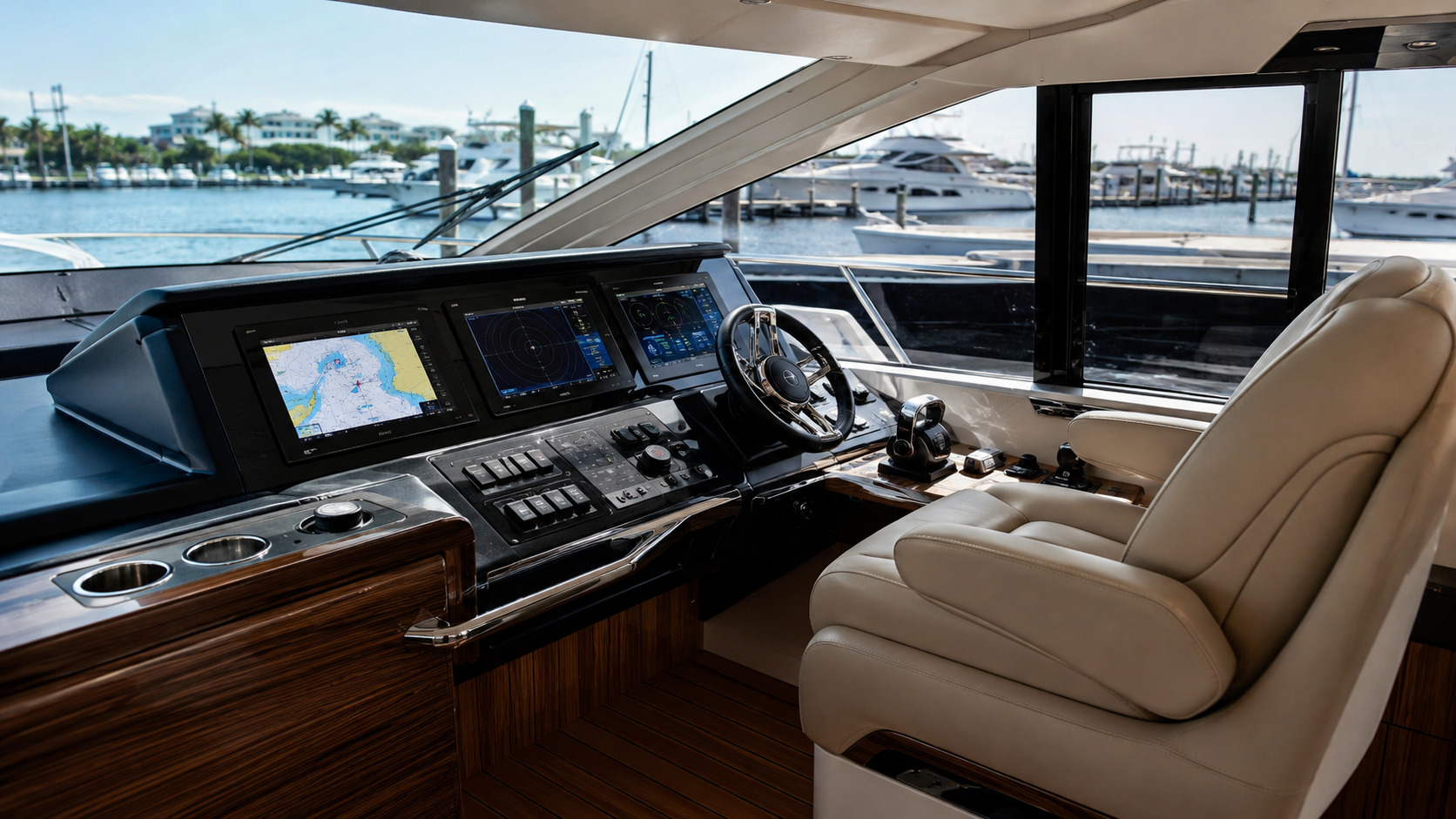 sea ray yacht motor yacht helm interior 05