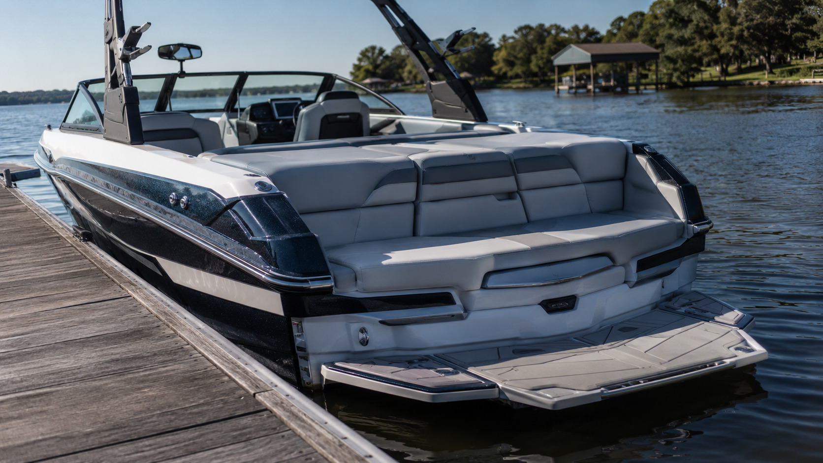 malibu boats m series m230 stern lounge surf gate 11