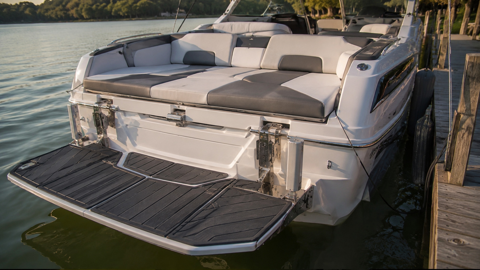 malibu boats m series m242 stern lounge surf gate 11