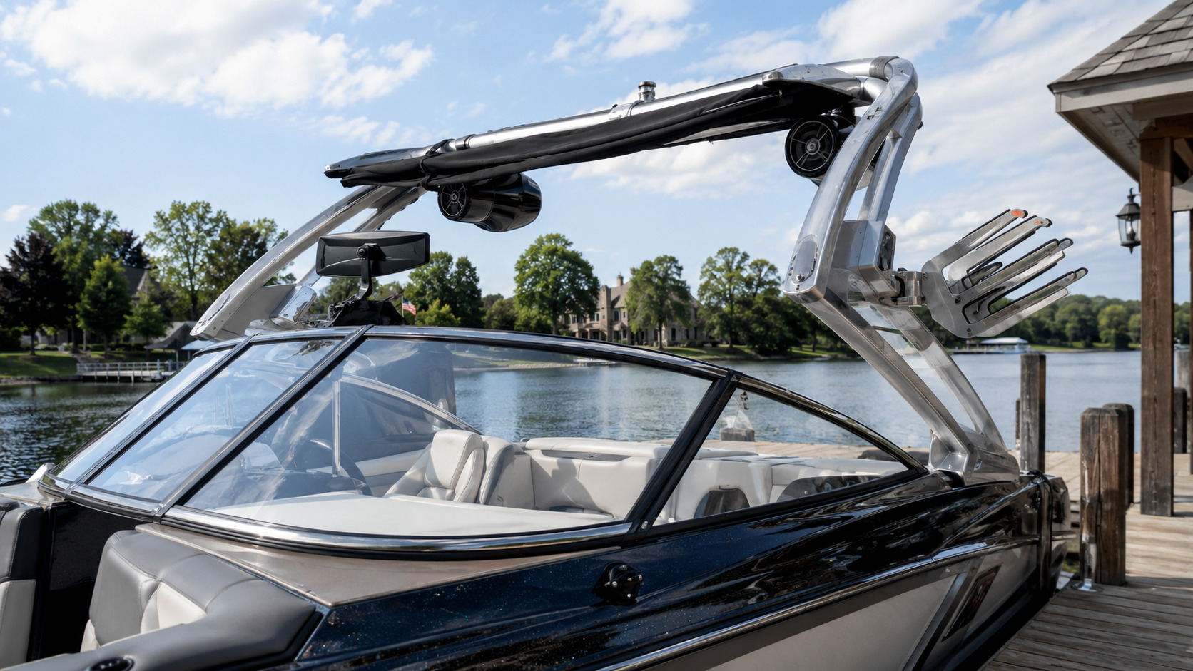 malibu boats m series m242 tower windshield angle 06