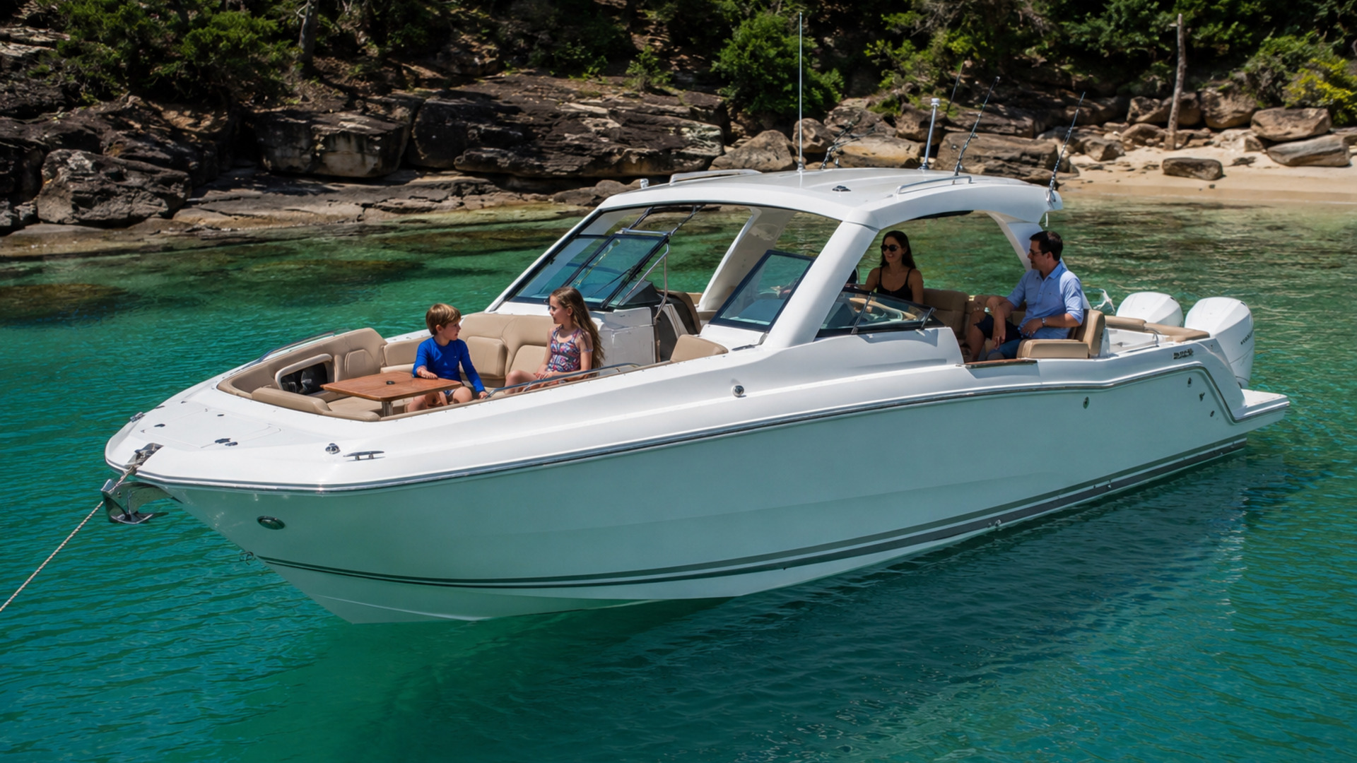 pursuit boats dc 365 anchored cove relaxing 18