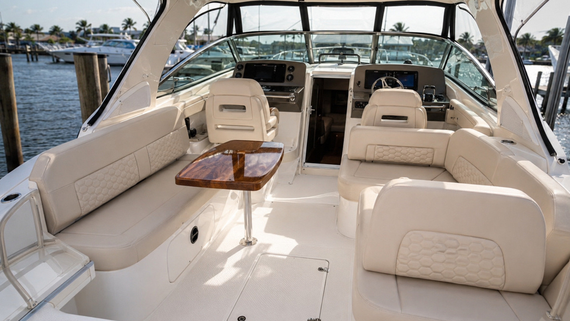 pursuit boats dc 365 cockpit social seating 07