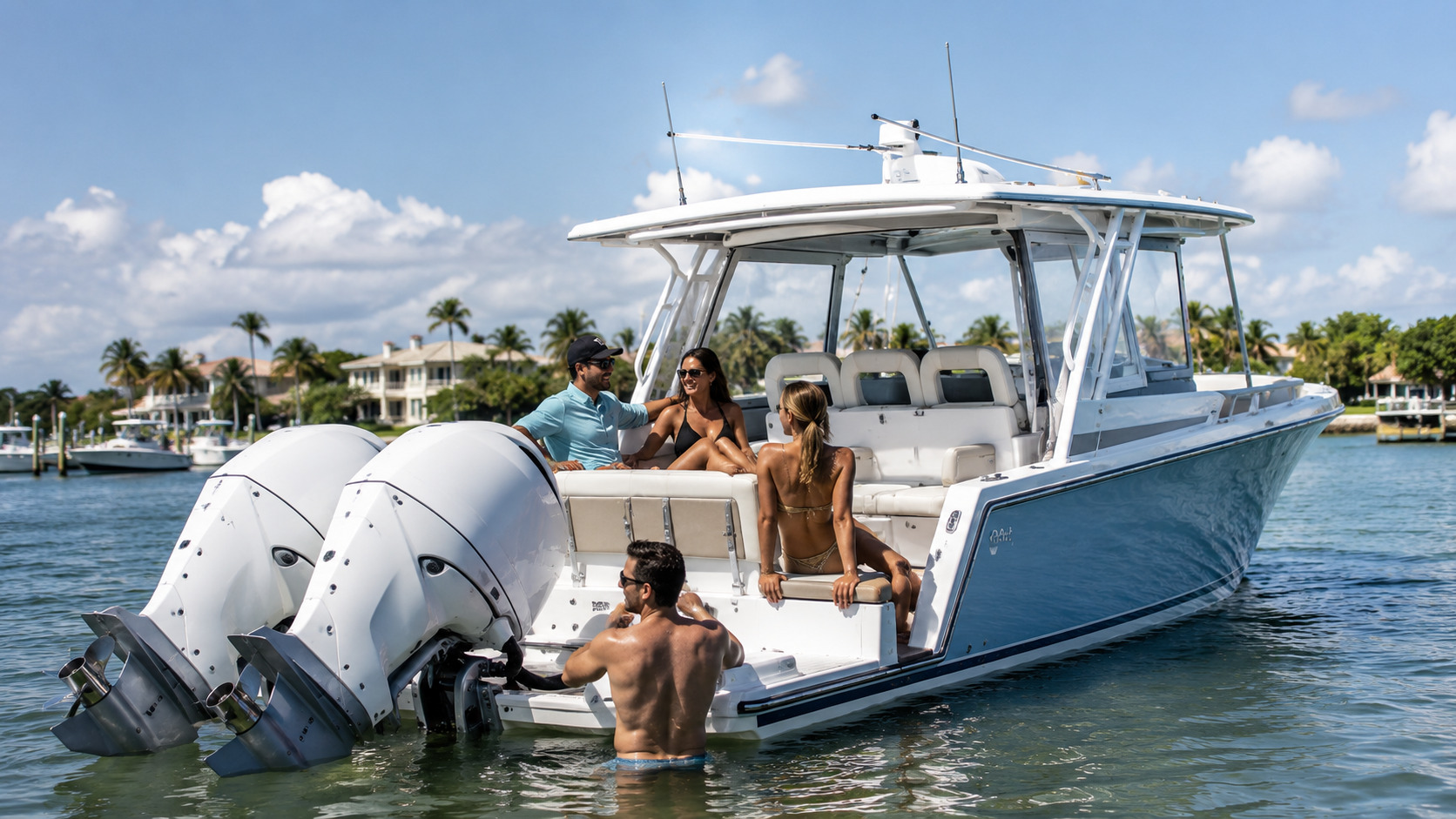 pursuit boats dual console swim lifestyle 10